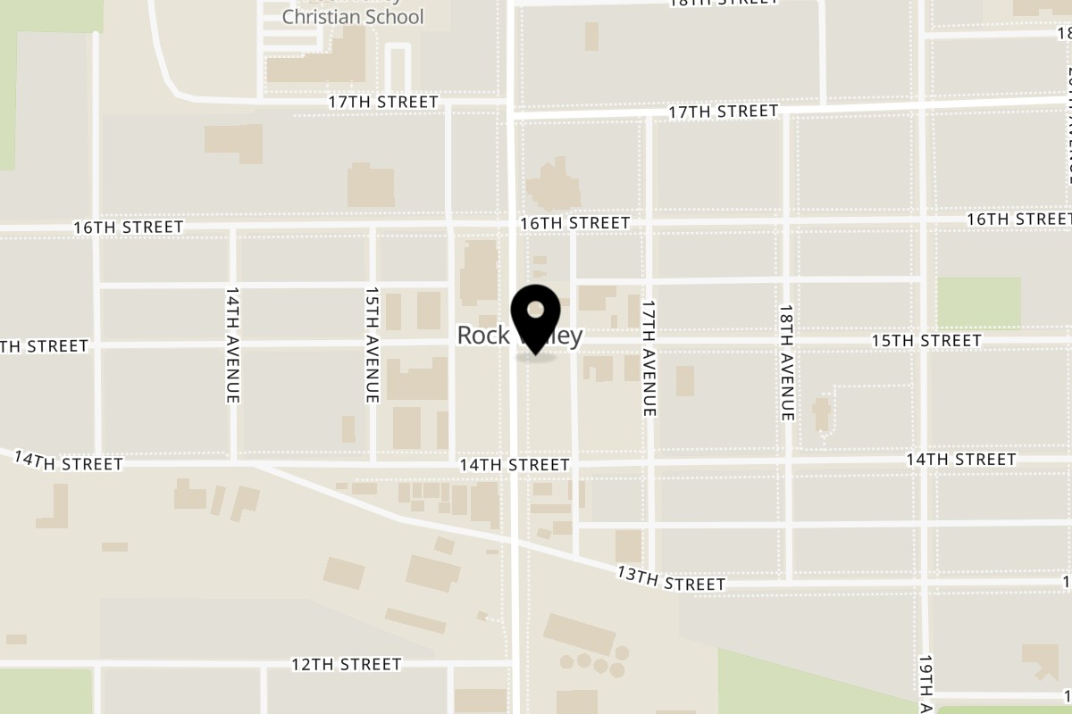 Map showing the location of Fuego On Main on 1446 Main St in Rock Valley